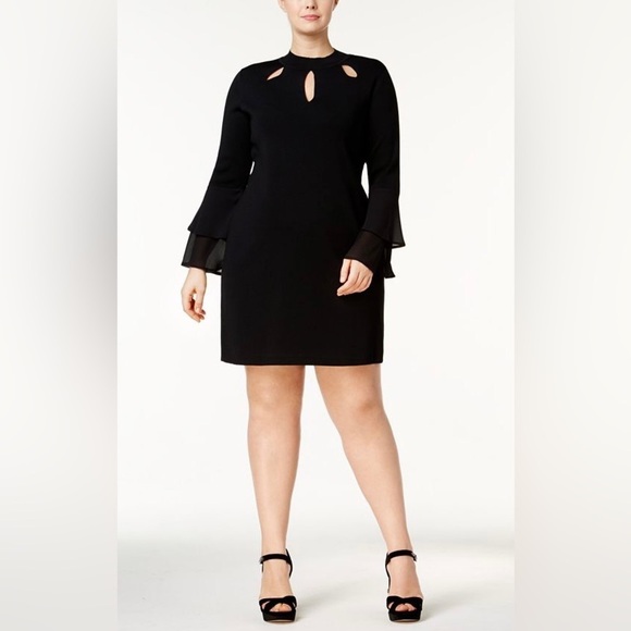 NWOT INC International‎ Concepts Women’s Black Cutout Sweater Dress PP 0 Petite - Picture 1 of 7